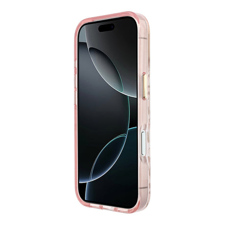 Apple iPhone 18 Pro Max Kılıf Guess Orjinal Lisanslı M-safe Şarj Özellikli Üçgen Logolu Simli Leopar Desenli Kapak