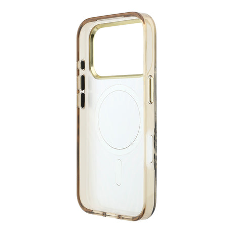 Apple iPhone 18 Pro Max Kılıf Guess Orjinal Lisanslı M-safe Şarj Özellikli Üçgen Logolu Zebra Desenli Silikon Kapak