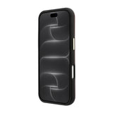 Apple iPhone 18 Pro Max Kılıf Guess Orjinal Lisanslı Metal Kamera Çerçeveli 4G Büyük Taşlı Resin Logolu PU Kapak