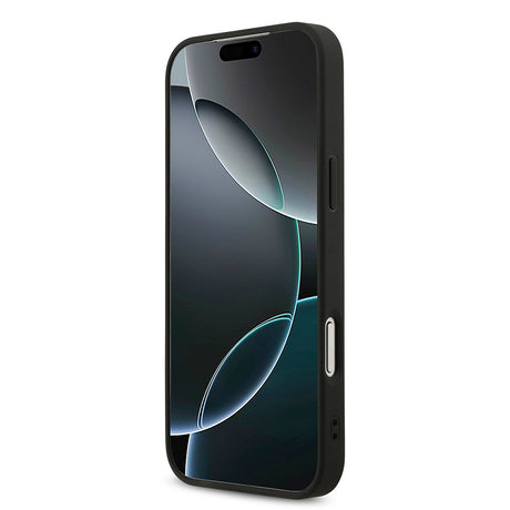 Apple iPhone 18 Pro Max Kılıf Guess Orjinal Lisanslı PU Deri Taşlı Üçgen Logo 4G Desenli Strass Kapak