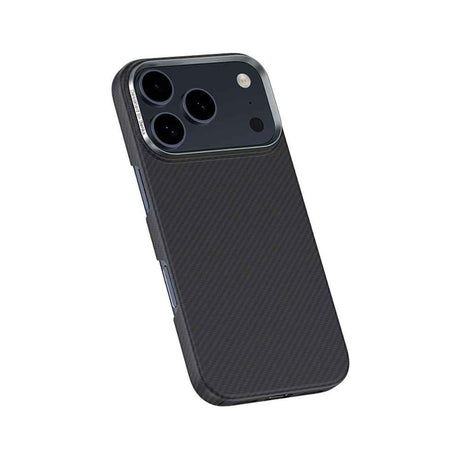 Apple iPhone 18 Pro Max Kılıf Karbon Fiber M-safe Şarj Özellikli Benks Armor Air Yükseltimiş Kamera Çerçevesi C1 600D Kevlar Kapak