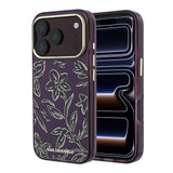 Apple iPhone 18 Pro Max Kılıf Karl Lagerfeld Orjinal Lisanslı M-safe Şarj Özellikli Gold Metal Kamera Çerçeveli Çiçek Tasarımlı Kapak