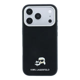 Apple iPhone 18 Pro Max Kılıf Karl Lagerfeld Orjinal Lisanslı M-Safe Şarj Özellikli K&C Heads Metal Logolu PU Kapak