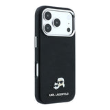 Apple iPhone 18 Pro Max Kılıf Karl Lagerfeld Orjinal Lisanslı M-Safe Şarj Özellikli K&C Heads Metal Logolu PU Kapak