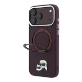 Apple iPhone 18 Pro Max Kılıf Karl Lagerfeld Orjinal Lisanslı M-Safe Şarj Özellikli K&C Metal Logolu PU 360 Derece Dönebilen Standlı Kapak