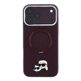Apple iPhone 18 Pro Max Kılıf Karl Lagerfeld Orjinal Lisanslı M-Safe Şarj Özellikli K&C Metal Logolu PU 360 Derece Dönebilen Standlı Kapak