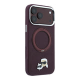 Apple iPhone 18 Pro Max Kılıf Karl Lagerfeld Orjinal Lisanslı M-Safe Şarj Özellikli K&C Metal Logolu PU 360 Derece Dönebilen Standlı Kapak
