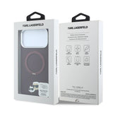 Apple iPhone 18 Pro Max Kılıf Karl Lagerfeld Orjinal Lisanslı M-Safe Şarj Özellikli K&C Metal Logolu PU 360 Derece Dönebilen Standlı Kapak