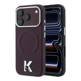Apple iPhone 18 Pro Max Kılıf Karl Lagerfeld Orjinal Lisanslı M-safe Şarj Özellikli KHEAD Metal Logolu PU Grained Deri Kapak
