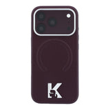 Apple iPhone 18 Pro Max Kılıf Karl Lagerfeld Orjinal Lisanslı M-safe Şarj Özellikli KHEAD Metal Logolu PU Grained Deri Kapak