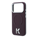 Apple iPhone 18 Pro Max Kılıf Karl Lagerfeld Orjinal Lisanslı M-safe Şarj Özellikli KHEAD Metal Logolu PU Grained Deri Kapak