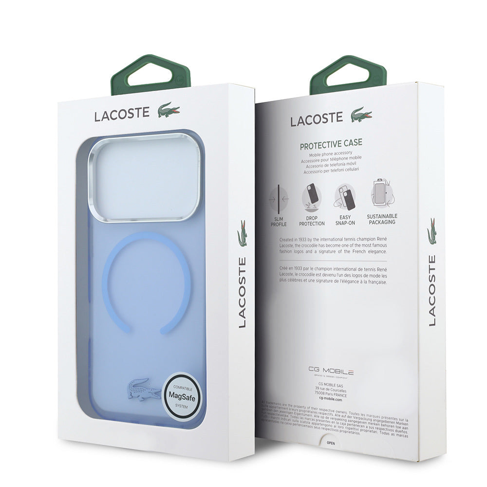 Apple iPhone 18 Pro Max Kılıf Lacoste Orjinal Lisanslı M-safe C-Magnet İkonik Timsah Logolu IML Frosted Kapak
