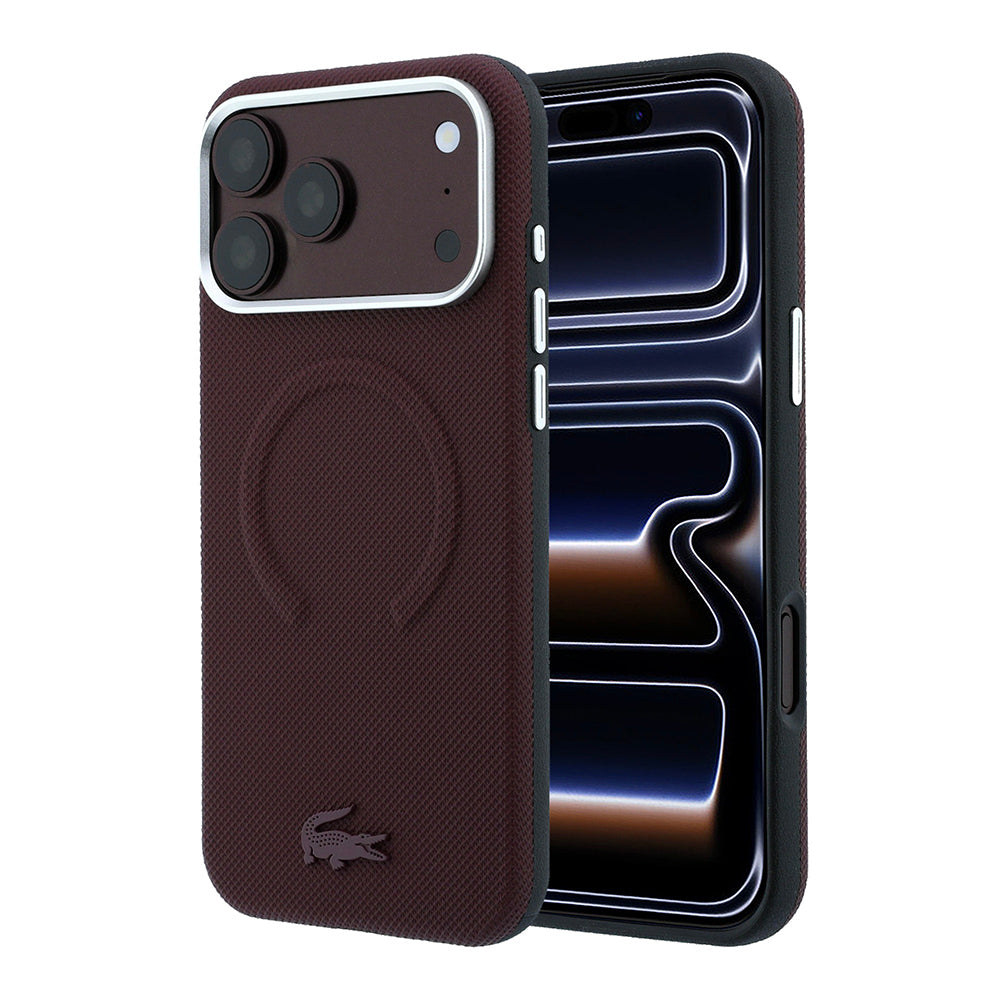 Apple iPhone 18 Pro Max Kılıf Lacoste Orjinal Lisanslı M-safe Şarj Özellikli Halka Tasarımlı Petit Pike Metal Logolu Kapak