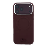 Apple iPhone 18 Pro Max Kılıf Lacoste Orjinal Lisanslı M-safe Şarj Özellikli Halka Tasarımlı Petit Pike Metal Logolu Kapak