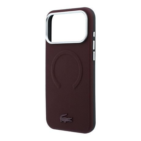 Apple iPhone 18 Pro Max Kılıf Lacoste Orjinal Lisanslı M-safe Şarj Özellikli Halka Tasarımlı Petit Pike Metal Logolu Kapak