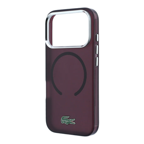 Apple iPhone 18 Pro Max Kılıf Lacoste Orjinal Lisanslı M-safe Şarj Özellikli Lake Timsah Logolu IML Frosted Kapak