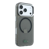 Apple iPhone 18 Pro Max Kılıf Lacoste Orjinal Lisanslı M-safe Şarj Özellikli Lake Timsah Logolu IML Frosted Kapak