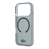 Apple iPhone 18 Pro Max Kılıf Lacoste Orjinal Lisanslı M-safe Şarj Özellikli Lake Timsah Logolu IML Frosted Kapak