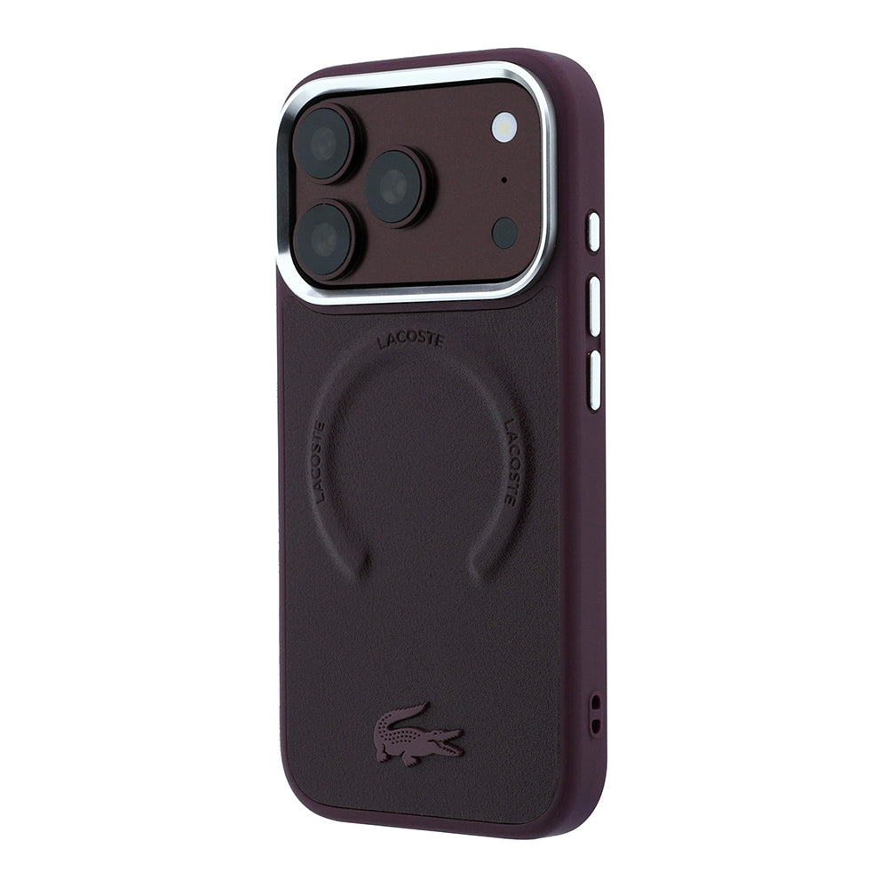 Apple iPhone 18 Pro Max Kılıf Lacoste Orjinal Lisanslı M-safe Şarj Özellikli Lenglen Icon Metal Logolu Kapak