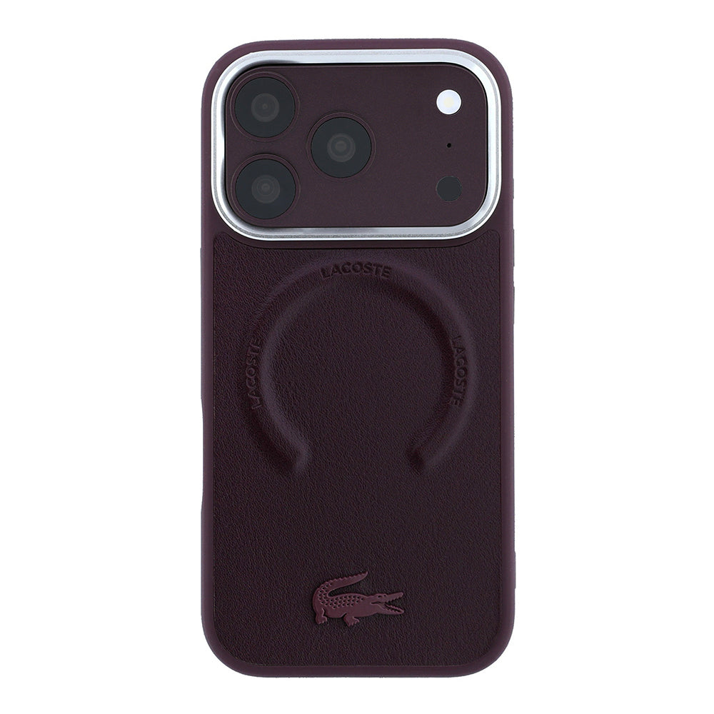 Apple iPhone 18 Pro Max Kılıf Lacoste Orjinal Lisanslı M-safe Şarj Özellikli Lenglen Icon Metal Logolu Kapak