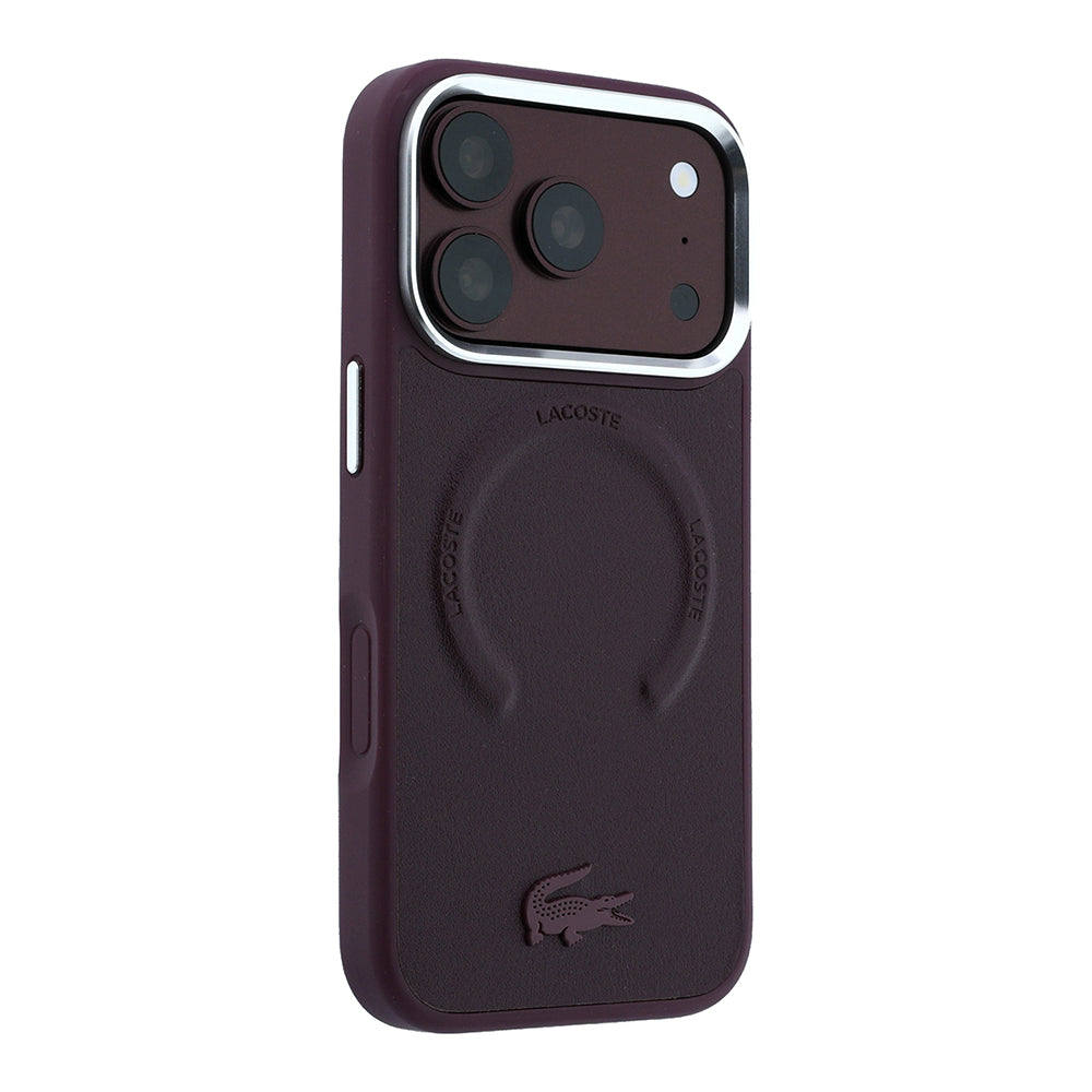 Apple iPhone 18 Pro Max Kılıf Lacoste Orjinal Lisanslı M-safe Şarj Özellikli Lenglen Icon Metal Logolu Kapak