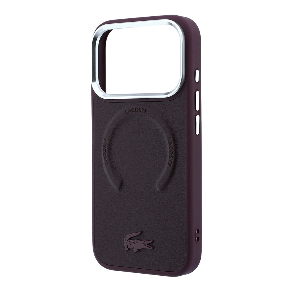 Apple iPhone 18 Pro Max Kılıf Lacoste Orjinal Lisanslı M-safe Şarj Özellikli Lenglen Icon Metal Logolu Kapak
