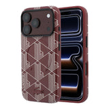 Apple iPhone 18 Pro Max Kılıf Lacoste Orjinal Lisanslı M-safe Şarj Özellikli Metal Logolu Deri Karışık Monogram Desenli Kapak
