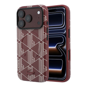 Apple iPhone 18 Pro Max Kılıf Lacoste Orjinal Lisanslı M-safe Şarj Özellikli Metal Logolu Deri Karışık Monogram Desenli Kapak