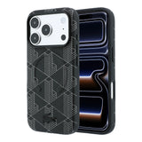 Apple iPhone 18 Pro Max Kılıf Lacoste Orjinal Lisanslı M-safe Şarj Özellikli Metal Logolu Deri Karışık Monogram Desenli Kapak