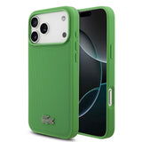 Apple iPhone 18 Pro Max Kılıf Lacoste Orjinal Lisanslı M-safe Şarj Özellikli PU Pike Desenli Metal Logolu Kapak