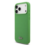 Apple iPhone 18 Pro Max Kılıf Lacoste Orjinal Lisanslı M-safe Şarj Özellikli PU Pike Desenli Metal Logolu Kapak