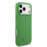 Apple iPhone 18 Pro Max Kılıf Lacoste Orjinal Lisanslı M-safe Şarj Özellikli PU Pike Desenli Metal Logolu Kapak