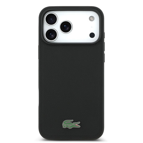 Apple iPhone 18 Pro Max Kılıf Lacoste Orjinal Lisanslı M-safe Şarj Özellikli PU Pike Desenli Metal Logolu Kapak