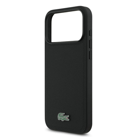 Apple iPhone 18 Pro Max Kılıf Lacoste Orjinal Lisanslı M-safe Şarj Özellikli PU Pike Desenli Metal Logolu Kapak