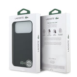 Apple iPhone 18 Pro Max Kılıf Lacoste Orjinal Lisanslı M-safe Şarj Özellikli PU Pike Desenli Metal Logolu Kapak