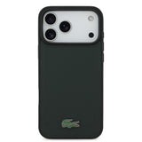 Apple iPhone 18 Pro Max Kılıf Lacoste Orjinal Lisanslı M-safe Şarj Özellikli PU Pike Desenli Metal Logolu Kapak