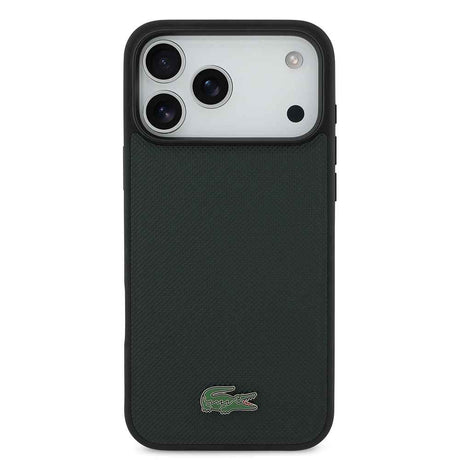 Apple iPhone 18 Pro Max Kılıf Lacoste Orjinal Lisanslı M-safe Şarj Özellikli PU Pike Desenli Metal Logolu Kapak