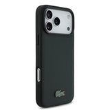 Apple iPhone 18 Pro Max Kılıf Lacoste Orjinal Lisanslı M-safe Şarj Özellikli PU Pike Desenli Metal Logolu Kapak