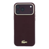 Apple iPhone 18 Pro Max Kılıf Lacoste Orjinal Lisanslı M-Safe Şarj Özellikli PVC Yarı Pike Desenli Arka Yüzey İkonik Timsah Dokuma Logolu Kapak