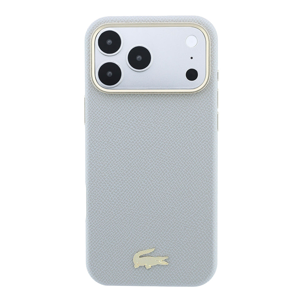 Apple iPhone 18 Pro Max Kılıf Lacoste Orjinal Lisanslı M-Safe Şarj Özellikli PVC Yarı Pike Desenli Arka Yüzey İkonik Timsah Dokuma Logolu Kapak