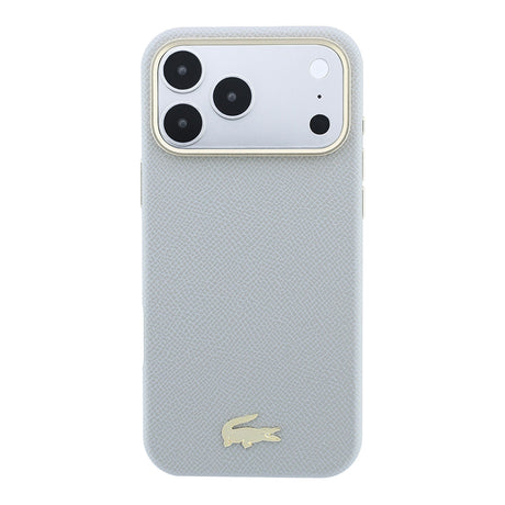 Apple iPhone 18 Pro Max Kılıf Lacoste Orjinal Lisanslı M-Safe Şarj Özellikli PVC Yarı Pike Desenli Arka Yüzey İkonik Timsah Dokuma Logolu Kapak