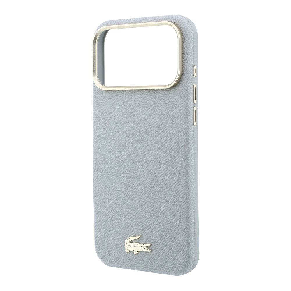 Apple iPhone 18 Pro Max Kılıf Lacoste Orjinal Lisanslı M-Safe Şarj Özellikli PVC Yarı Pike Desenli Arka Yüzey İkonik Timsah Dokuma Logolu Kapak