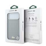 Apple iPhone 18 Pro Max Kılıf Lacoste Orjinal Lisanslı M-Safe Şarj Özellikli PVC Yarı Pike Desenli Arka Yüzey İkonik Timsah Dokuma Logolu Kapak