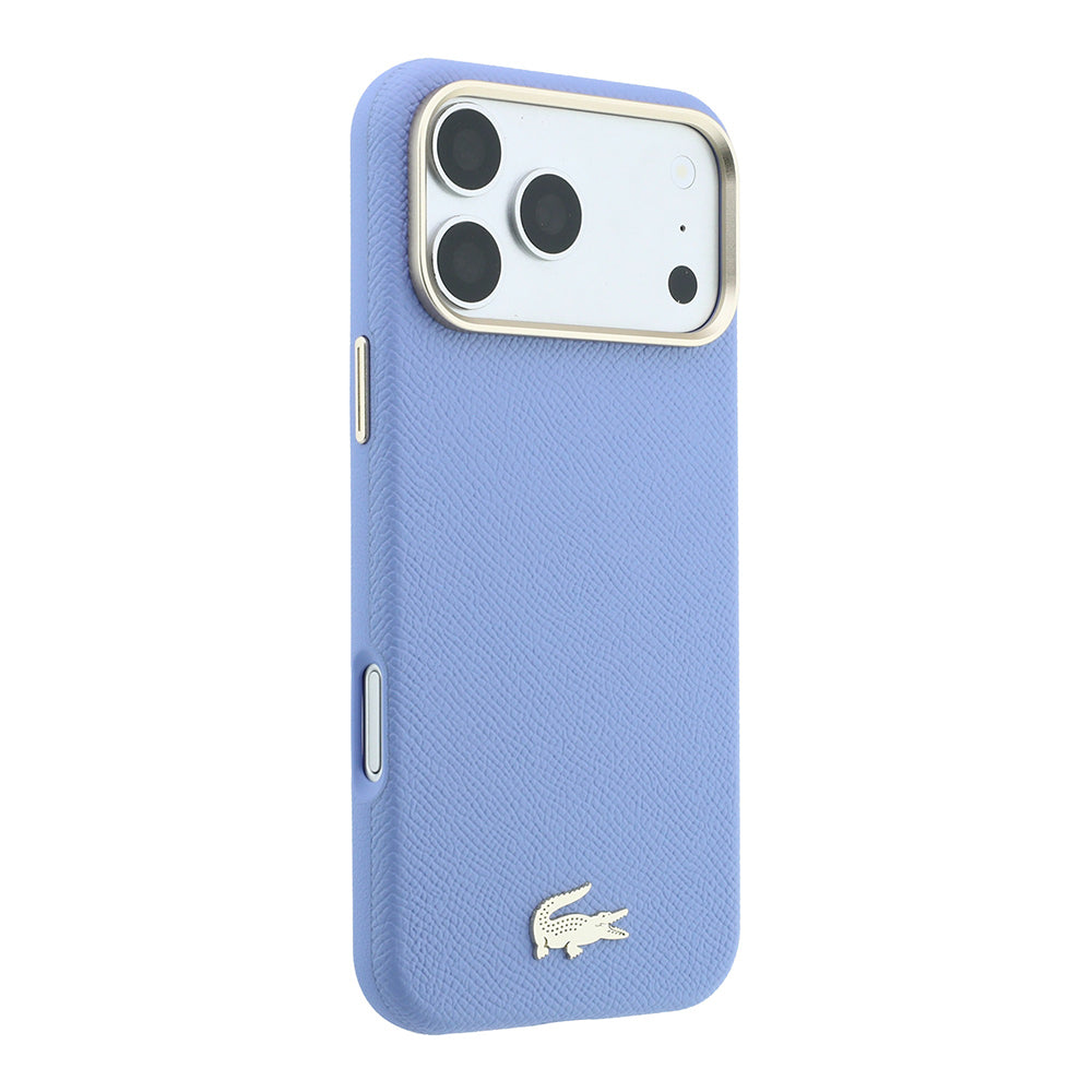 Apple iPhone 18 Pro Max Kılıf Lacoste Orjinal Lisanslı M-Safe Şarj Özellikli PVC Yarı Pike Desenli Arka Yüzey İkonik Timsah Dokuma Logolu Kapak