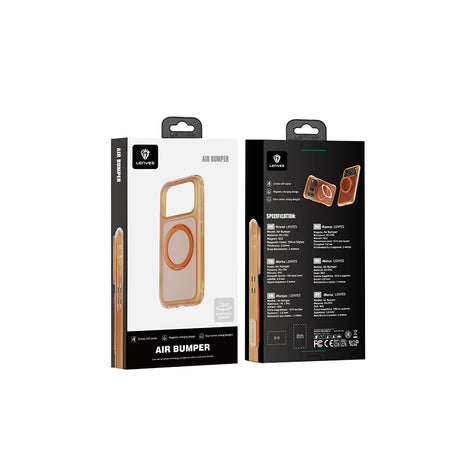 Apple iPhone 18 Pro Max Kılıf Lenyes Air Bumper Serisi M-safe Şarj Özellikli Airbag Tasarımlı Standlı Kapak