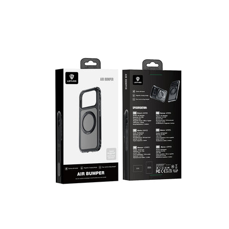 Apple iPhone 18 Pro Max Kılıf Lenyes Air Bumper Serisi M-safe Şarj Özellikli Airbag Tasarımlı Standlı Kapak