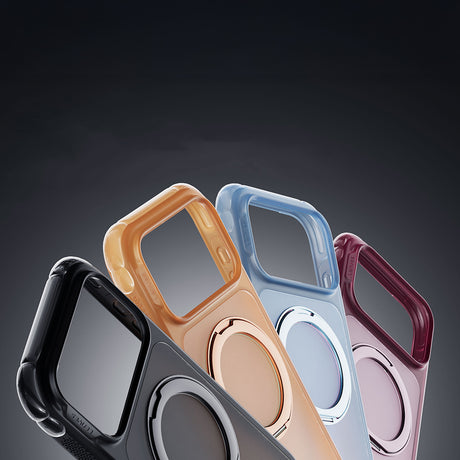 Apple iPhone 18 Pro Max Kılıf Lenyes Air Bumper Serisi M-safe Şarj Özellikli Airbag Tasarımlı Standlı Kapak