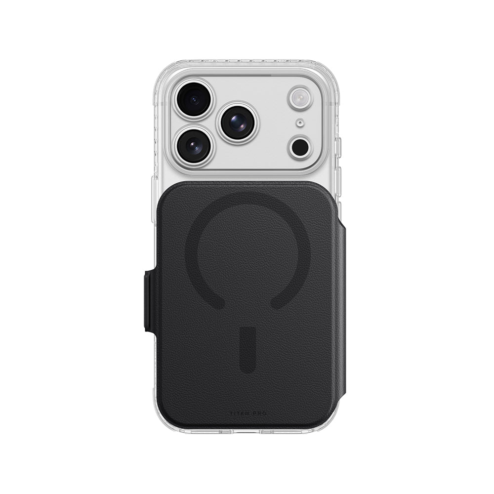 Apple iPhone 18 Pro Max Kılıf M-safe Özellikli Amazingthing Titan Lens Flip Serisi Kartlıklı Kapak