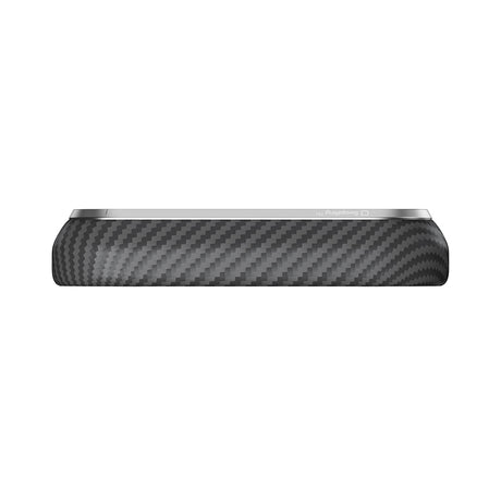 Apple iPhone 18 Pro Max Kılıf M-safe Şarj Özellikli 1500D Aramid Karbon Fiber Pitaka Ultra-Slim Classic Serisi Black-Grey Twill Kapak