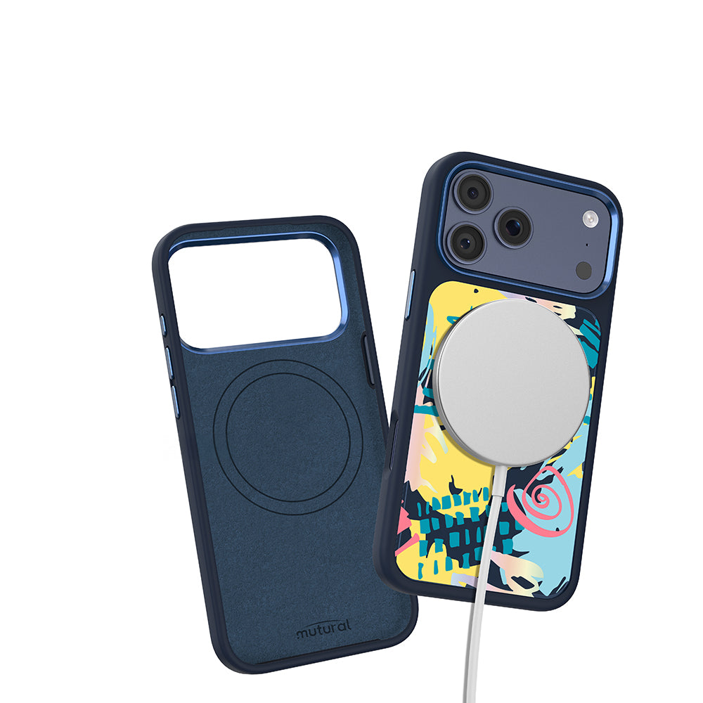 Apple iPhone 18 Pro Max Kılıf M-safe Şarj Özellikli 3D Baskılı Tasarım Mutural Graffiti Serisi Kapak